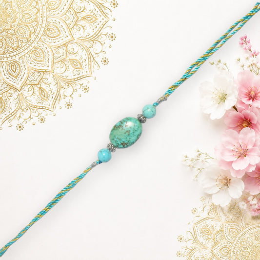 Crystals Rakhi (Turquoise) Rakhi for Brother