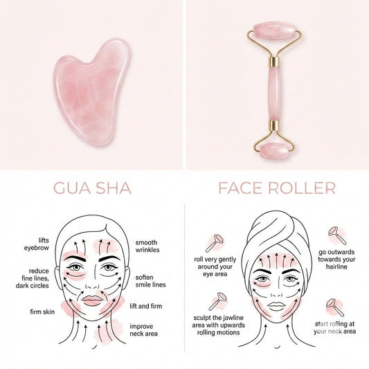 Rose Quartz Massage Roller / Gua Sha