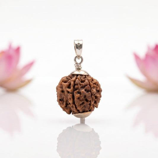 Natural 7 Mukhi Rudraksha Pendant – Silver (92.5)