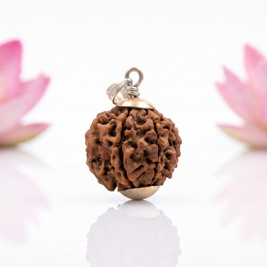 Natural 5 Mukhi Rudraksha Pendant – Silver (92.5)