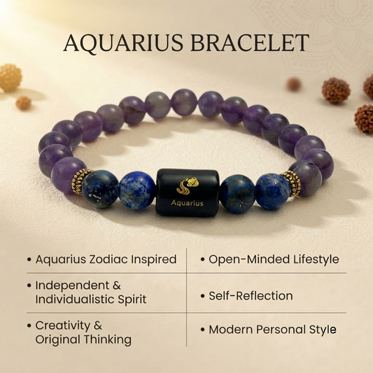 Aquaius Lapis Lazuli & Amethyst (Bracelet) - Gemoline - image 2