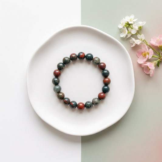 Blood Stone Bracelet 8 MM Beads