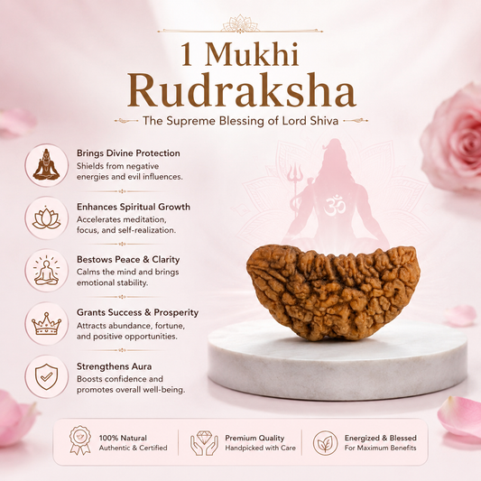 Natural 1 Mukhi Rudraksha Gold Plated Pendant