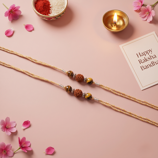 Rudraksha & Natural Stone Rakhi