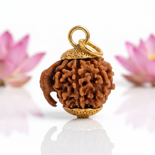 Natural Ganesh Rudraksha Pendant – Gold Plated