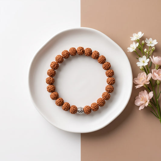 5 Mukhi Rudraksha Bracelet 8 MM Beads