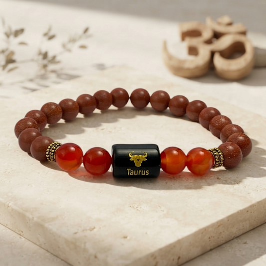 Taurus Carnelian & Sunstone (Bracelet) - Gemoline