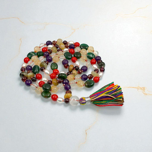 Navratan String 108 Beads mala - Gemoline