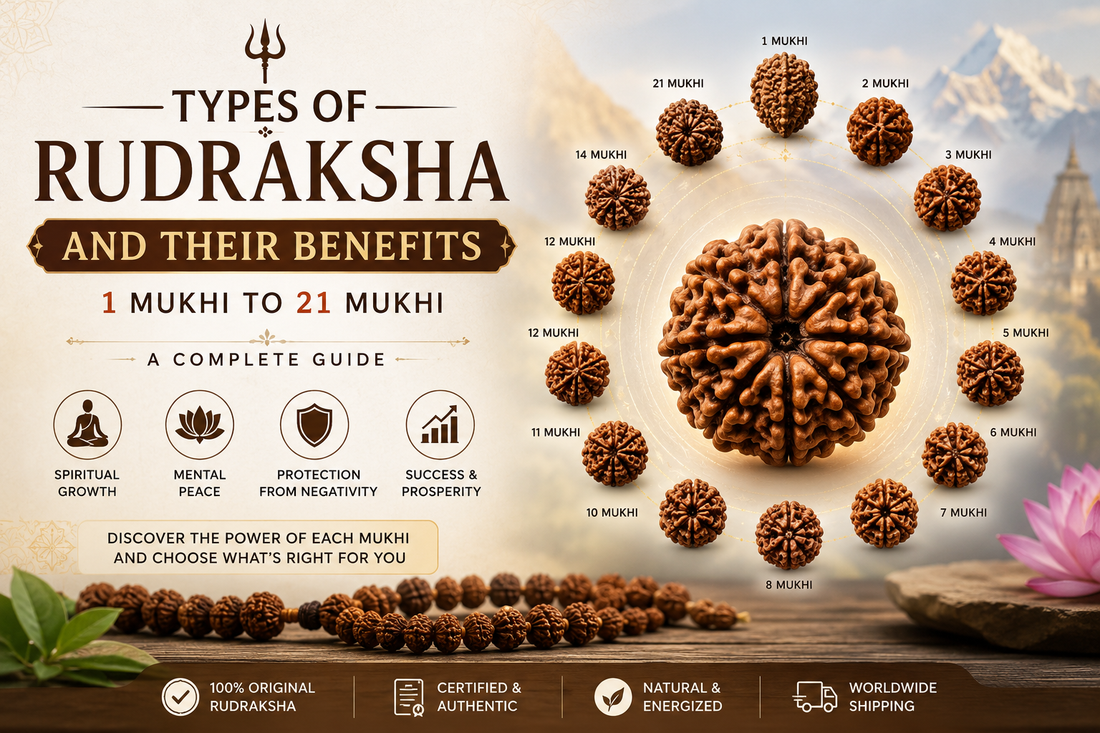 Types of Rudraksha from 1 Mukhi to 21 Mukhi with benefits