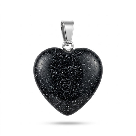 Blue Gold Stone Heart Pendant