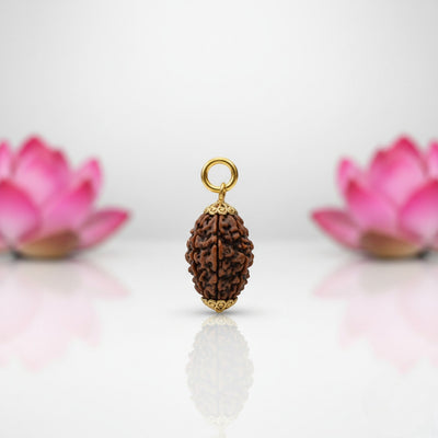  Natural 3 Mukhi Rudraksha Pendant-Gold Plated