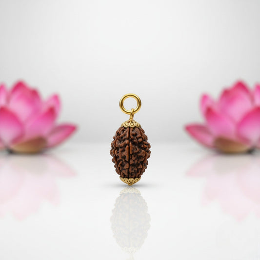  Natural 3 Mukhi Rudraksha Pendant-Gold Plated