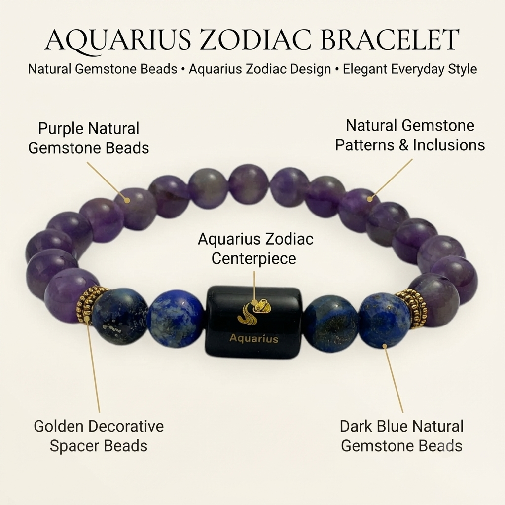 Aquaius Lapis Lazuli & Amethyst (Bracelet) - Gemoline - image 4