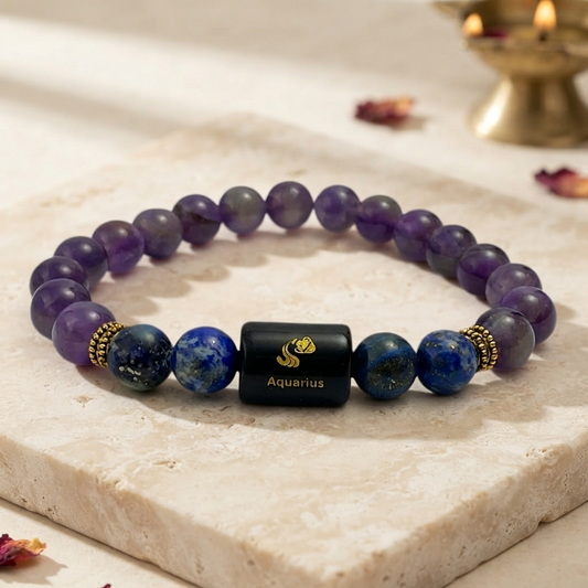 Aquaius Lapis Lazuli & Amethyst (Bracelet) - Gemoline