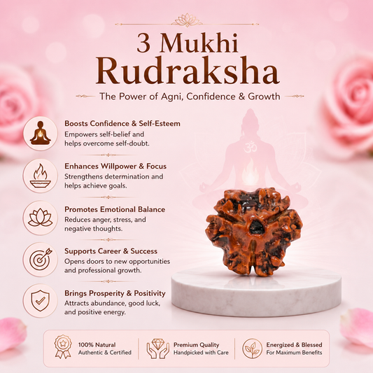  Natural 3 Mukhi Rudraksha Pendant-Silver (92.5)