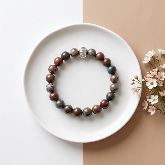 Chrysocolla Communication & Healing Bracelet ( 8 mm Beads )