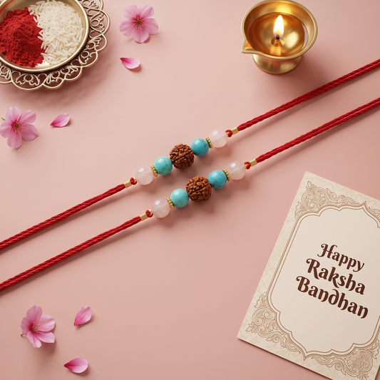 Rudraksha & Natural Stone Rakhi