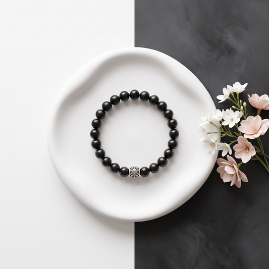 Black Obsidian Bracelet 8 , 10 mm Beads
