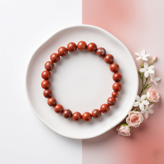 Red Jasper Bracelet 8 , 10 mm Beads