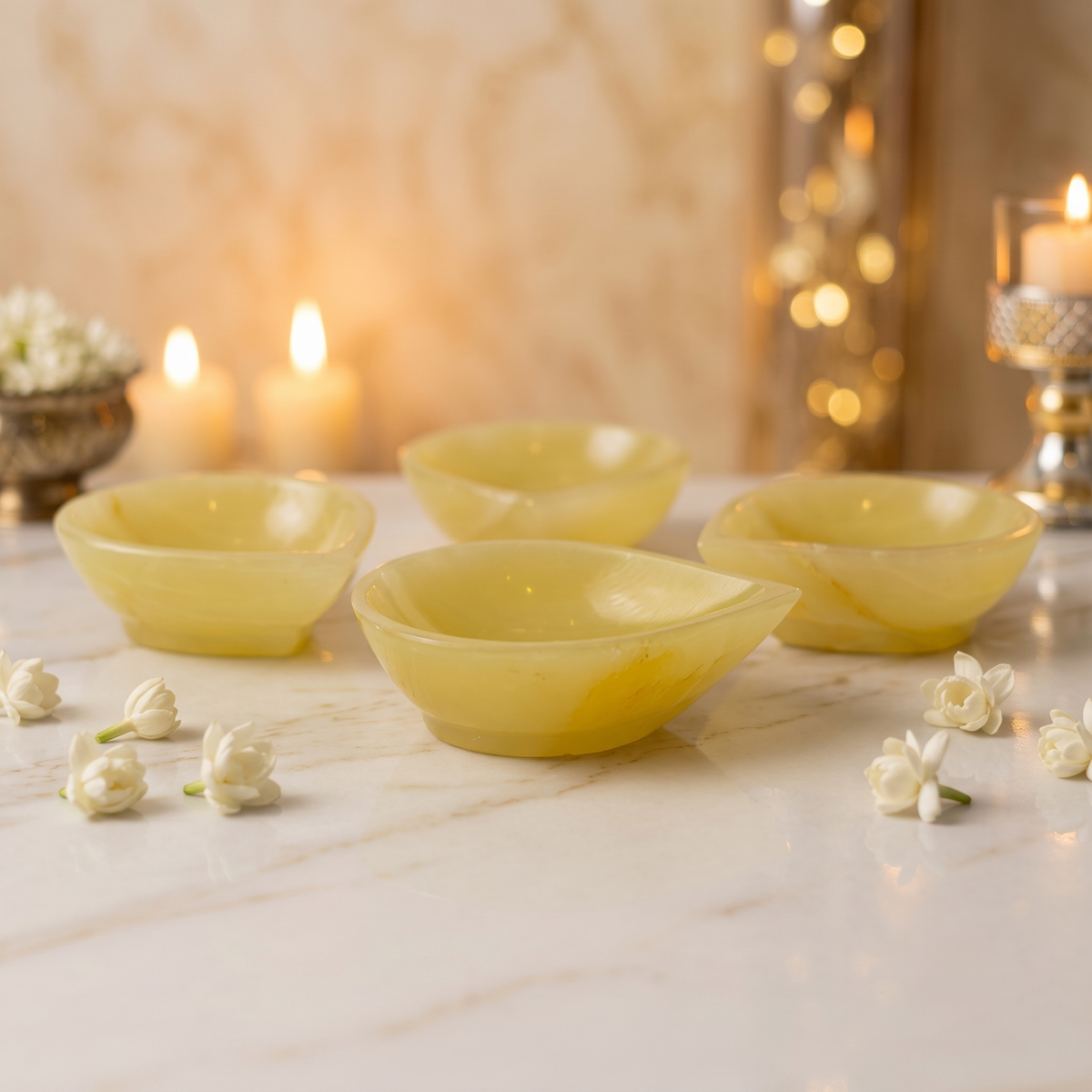 Yellow Aventurine  Crystal Deepak diya - Gemoline - image 3