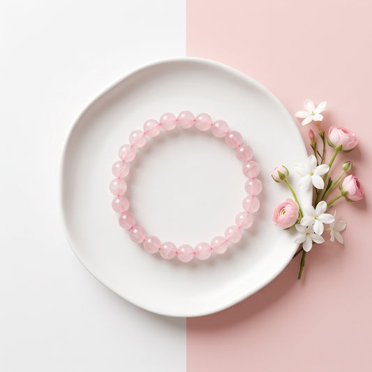 Rose Quartz Bracelet 9 , 10 mm Beads