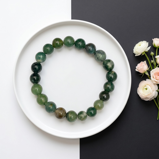 Green moss agate bracelet