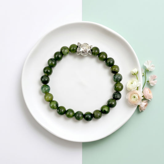 Green Jade Prosperity Bracelet ( 8 mm Beads )