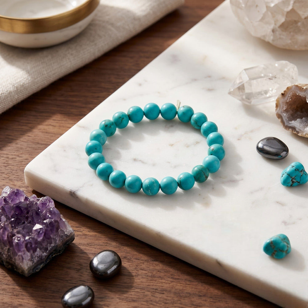 Turquoise Bracelet 8 , 10 mm Beads