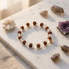 5 Mukhi Rudraksha & Sphatik Bracelet 8 MM Beads