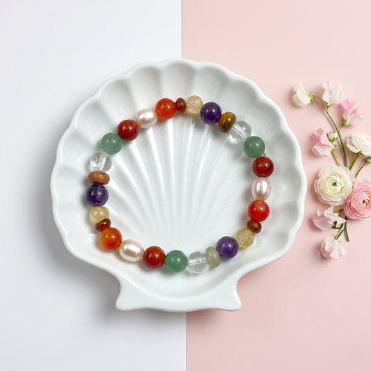 Navratan Bracelet for Luck & Prosperity 8 mm Beads