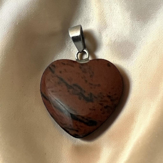 Mahogany Obsidian Heart Pendant