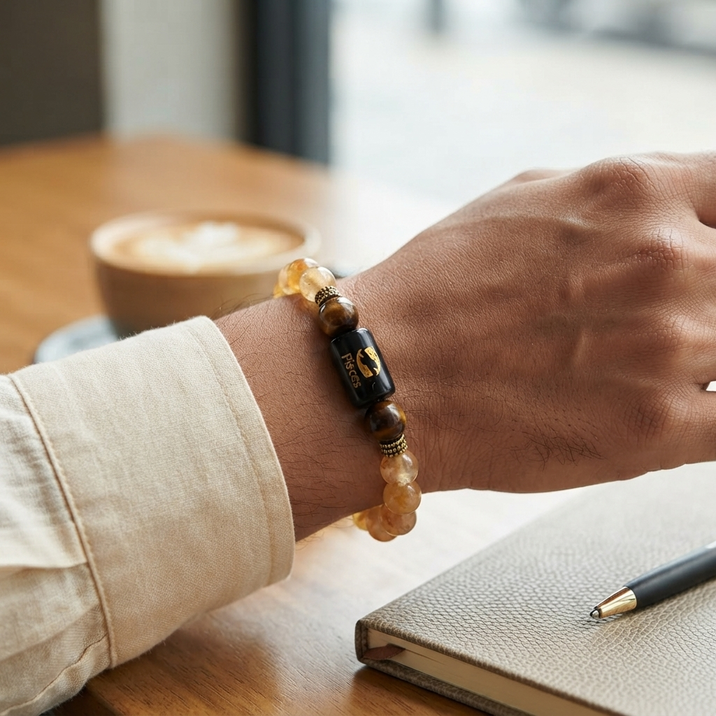 Pisces Tiger Eye & Citrine (Bracelet) - Gemoline - image 4