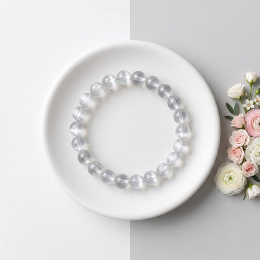 Selenite bracelet 8 , 10 mm Beads