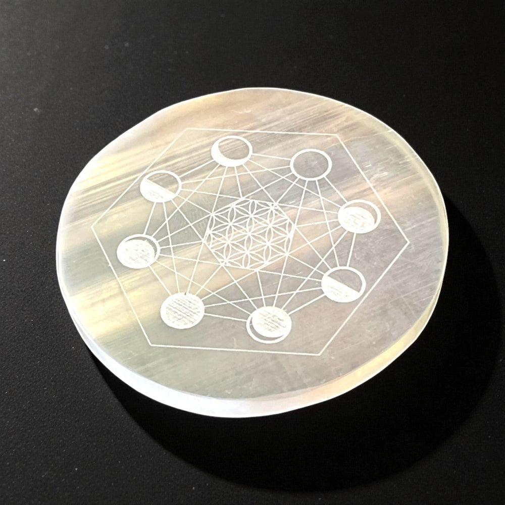 Selenite Round Charging Plate