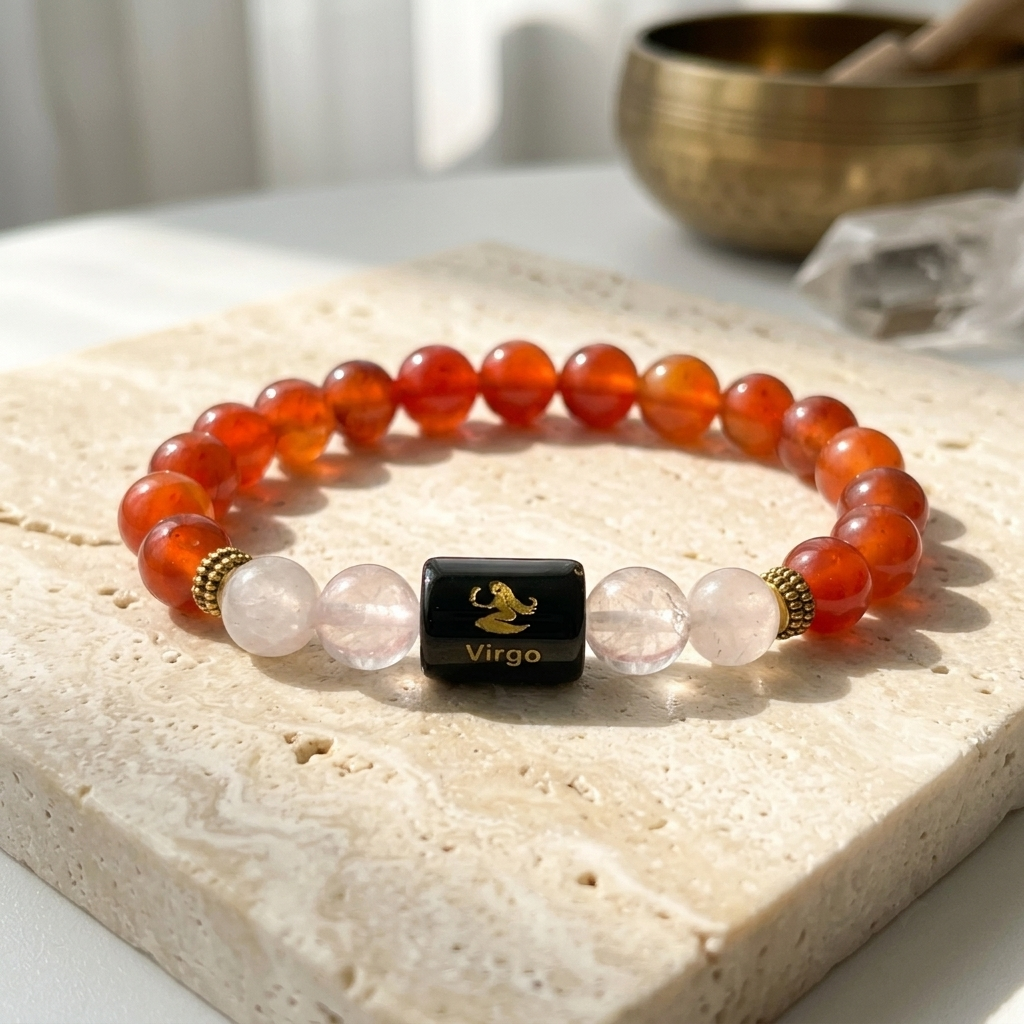 Virgo Carnelian & Clear Quartz Bracelet - Gemoline